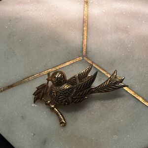 Intricate Gold Bird Brooch